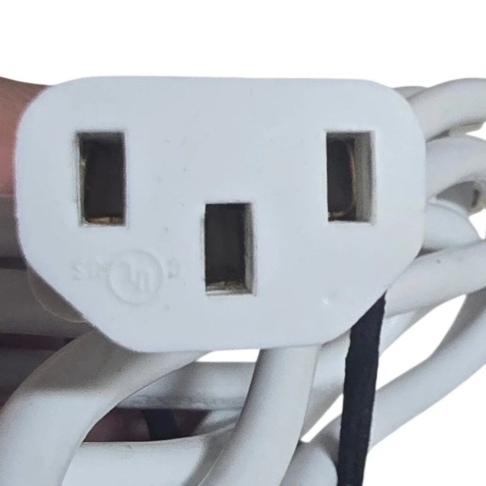 Kai Hua White 3-Prong AC Power Cord Cable E254267 18AWG 300V UL Listed C13 Plug